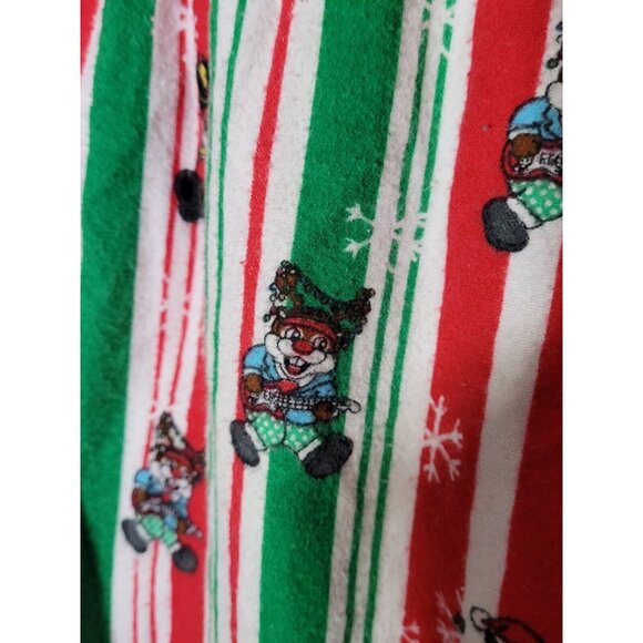 BUC-EE'S Christmas Flannel Sleep Pajama Pants Size L Unisex Cotton Red Green - Picture 9 of 11